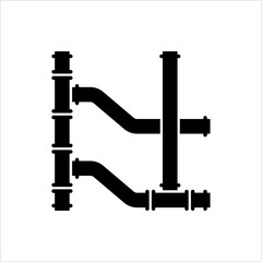 Pipe Icon, Pipe Fitting Icon, Water, Gas, Oil Pipeline, Plumbing Work