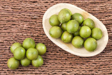 Fresh ripe peeled quenepa fruit - Melicoccus bijugatus