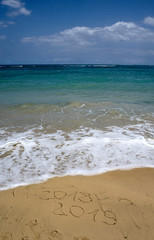  2019 and 2018 year on the sand beach