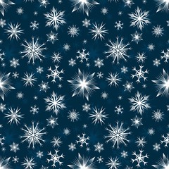 A seamless blue background with snowflakes.