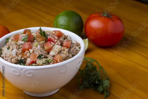 Tabule Traditional Lebanese Food Served In A White - 