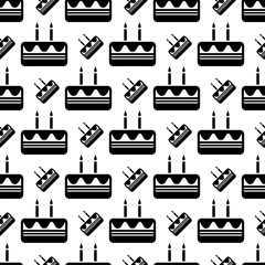 Cake Icon Seamless Pattern