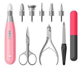 Set of tools for manicure.