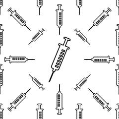 Syringe Icon Seamless Pattern