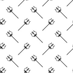 Trident Symbol Icon Seamless Pattern