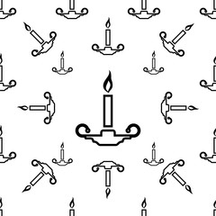 Fototapeta premium Candle Holder Seamless Pattern