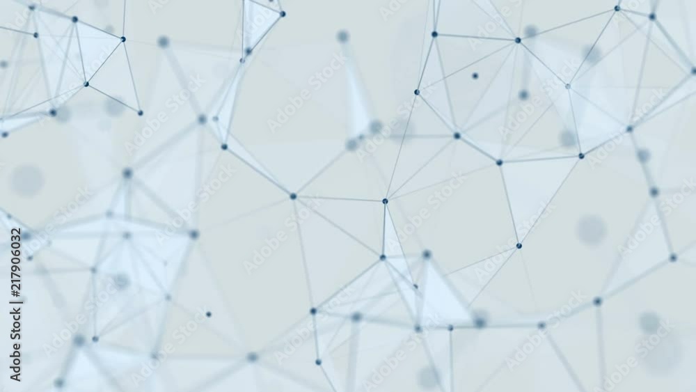 Poster business background. depth of field. transforming structure. blue facets. melting triangles. blue do