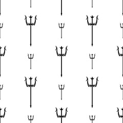 Trident Symbol Icon Seamless Pattern