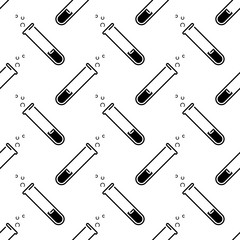 Laboratory Test Tube Icon Seamless Pattern