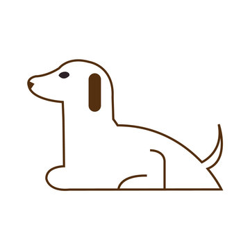 Simple, flat dog illustration