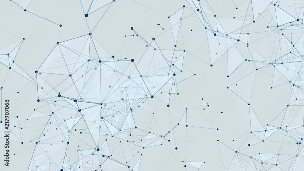 Poster business background. transforming structure. blue facets. melting triangles. blue dots. blue triangl
