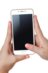 Hands holding smartphone frame 