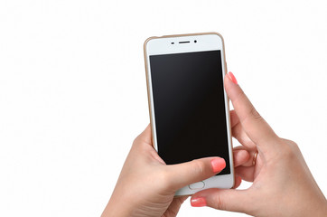 Hands holding smartphone frame 