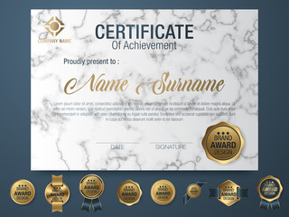 certificate template with luxury pattern,diploma,Vector illustration and vector Luxury premium badges design