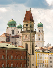Fototapeta na wymiar Towers of Passau