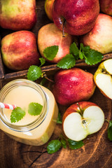 Apple juice in jug with mint