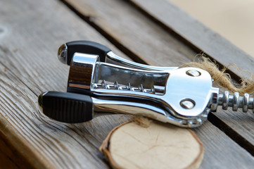 Shiny metal corkscrew