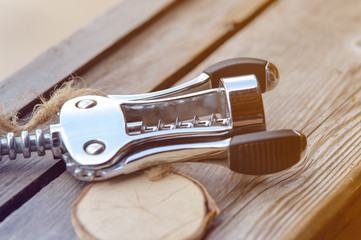 Shiny metal corkscrew