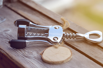 Shiny metal corkscrew
