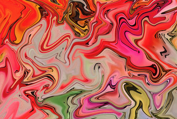 Abstract swirl background. Liquid paint texture in expressionism style art. Marble creative backdrop. Digital painting colorful artwork. Graphic fantasy modern fluid drawing.