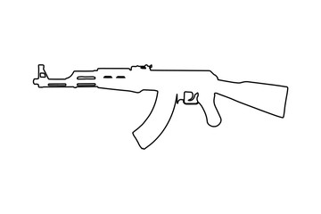 Kalashnikov AK47 machine gun. Silhouette