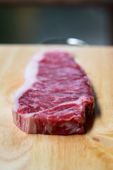 Red Raw Steak Sirloin against