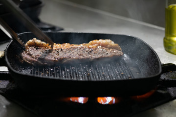 wagyu kobe beef  steak  on a pan