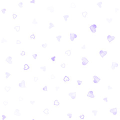 Light Purple vector seamless cover with Shining hearts.