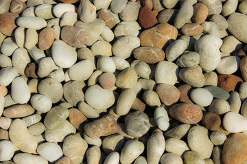 Sea pebbles on the island