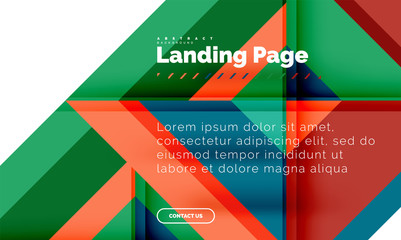 Square shape geometric abstract background, landing page web design template