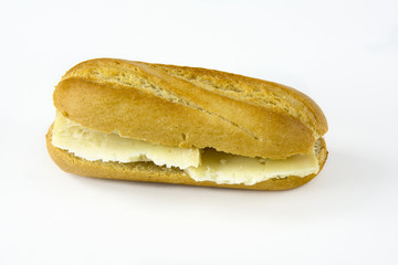 Cheese sandwich on white background