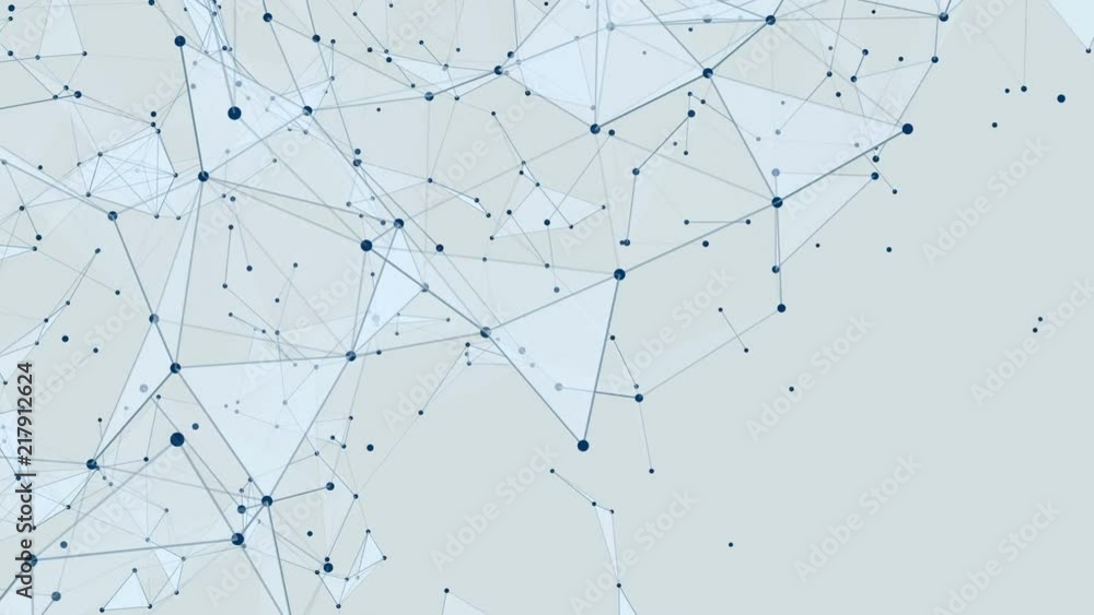 Poster blue facets. melting triangles. blue dots. blue triangles.plexus abstract network white technology s