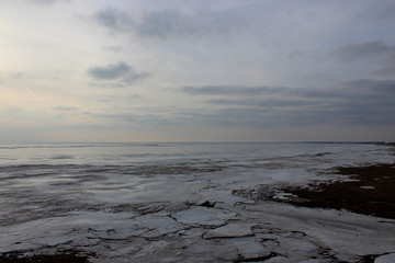 frozen baltic sea in february, estonia