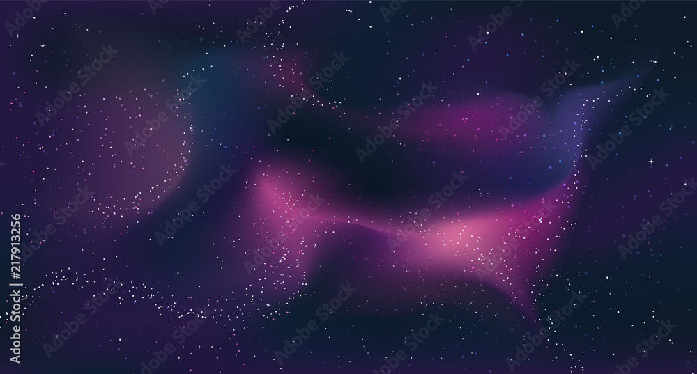 Wall mural vector flat space design background with small elements