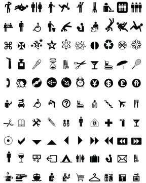 Set of different icons on a white background

