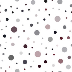 Dark Red vector seamless pattern with spheres.