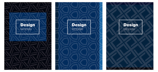 Dark BLUE vector brochure for ui, ux design.