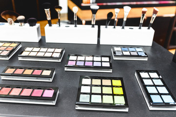 Cosmetics shop with great variety of make-up products, such as eye shadow