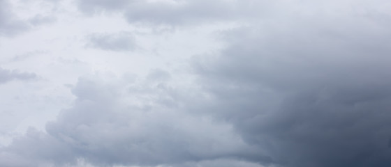Panoramic gray rain clouds