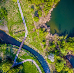 Parc with water from above