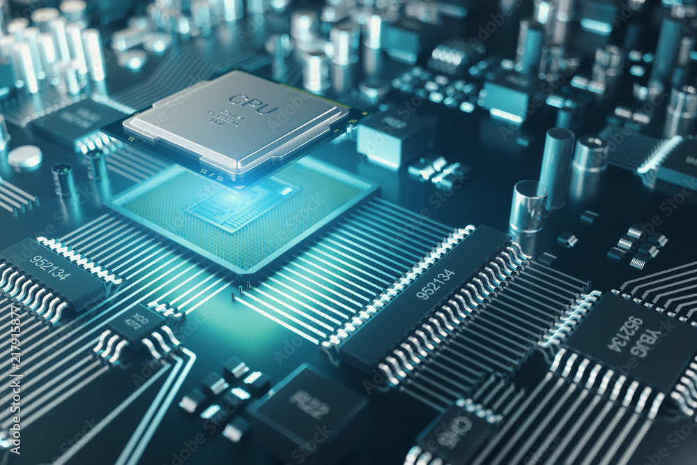 Poster circuit board. technology background. central computer processors cpu concept. motherboard digital c