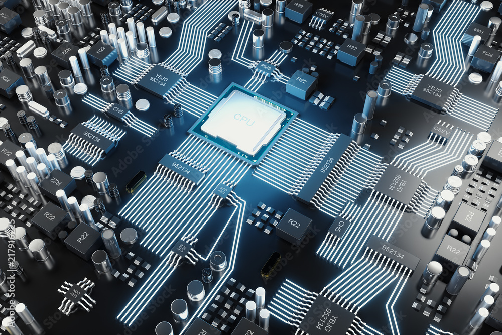 Poster circuit board. technology background. central computer processors cpu concept. motherboard digital c
