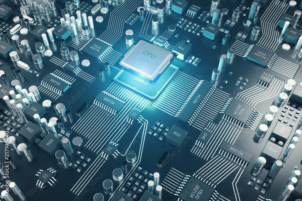 Poster circuit board. technology background. central computer processors cpu concept. motherboard digital c