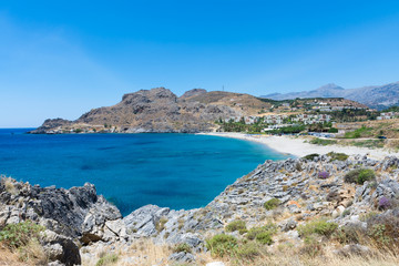 Fototapeta na wymiar Crete. The Beach Of Damnoni