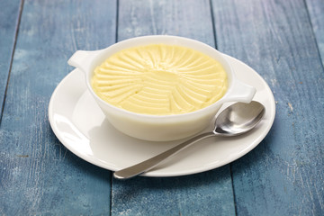 homemade smooth creamy potato puree, french side dish