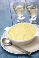 homemade smooth creamy potato puree, french side dish
