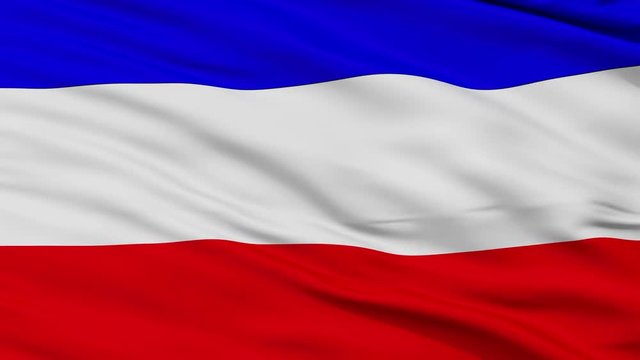 Socha  closeup flag, city of Colombia, realistic animation seamless loop - 10 seconds long