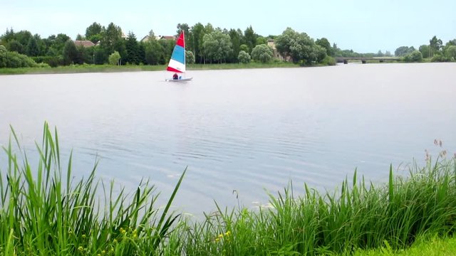Sailing boat in the River
