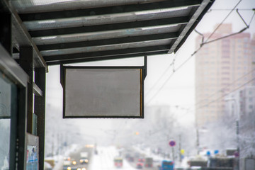 Winter bus stop