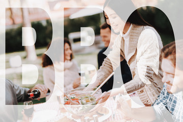 Young People Are Having Fun On Holiday Barbeque..